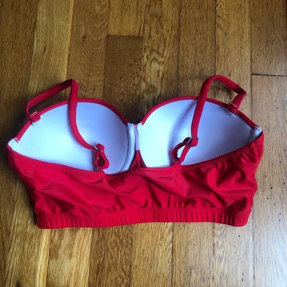 Red longline bikini top - Large (~C/D cup) - NWOT - Picture 2 of 5